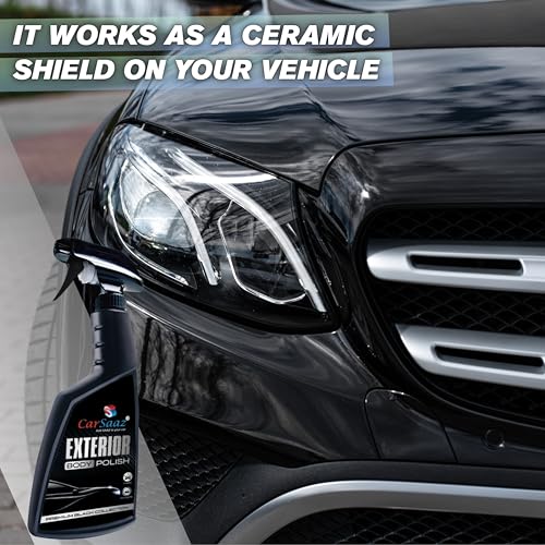 Image of CAR SAAZ Exterior Car and Bike Body Polish 380ml | Premium Polish for Car & Bike Exterior Body | Cleans, Shines, Protects, Restores Paint Shine & Smoothens The Surface of Vehicles