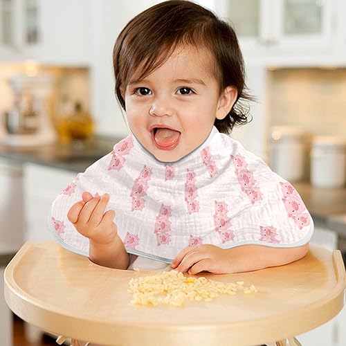 Muslin Baby Burp Cloths, Pink Pig Muslin Baby Rags Comfy Soft Absorbent in for Newborn Boys and Girls 2 Piece 22 x 11 Inch4