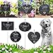 Jodimitty Grabstein Hund Katze Haustier mit Haken Pfahl, personalisierte Name & Lebensspanne & Nachricht & Muster, Grabschmuck Wetterfest Grabplatte mit Gravur Gedenkstein Tombstone 10/15/20cm (Herz)
