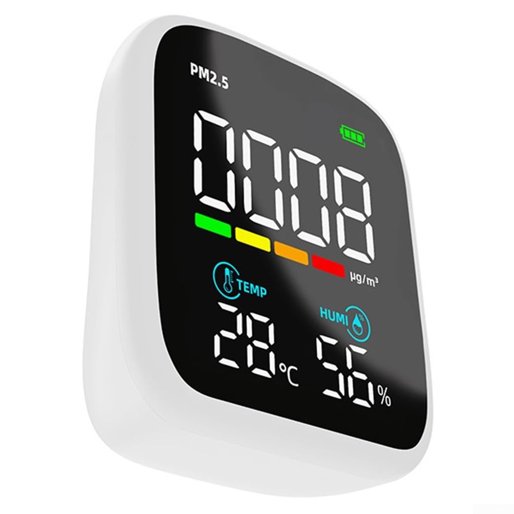 Misuratore di qualità dell'aria con controllo WiFi e app, analizzatore PM2.5 per temperatura e umidità, display digitale a LED, ricarica di tipo C (senza WiFi)