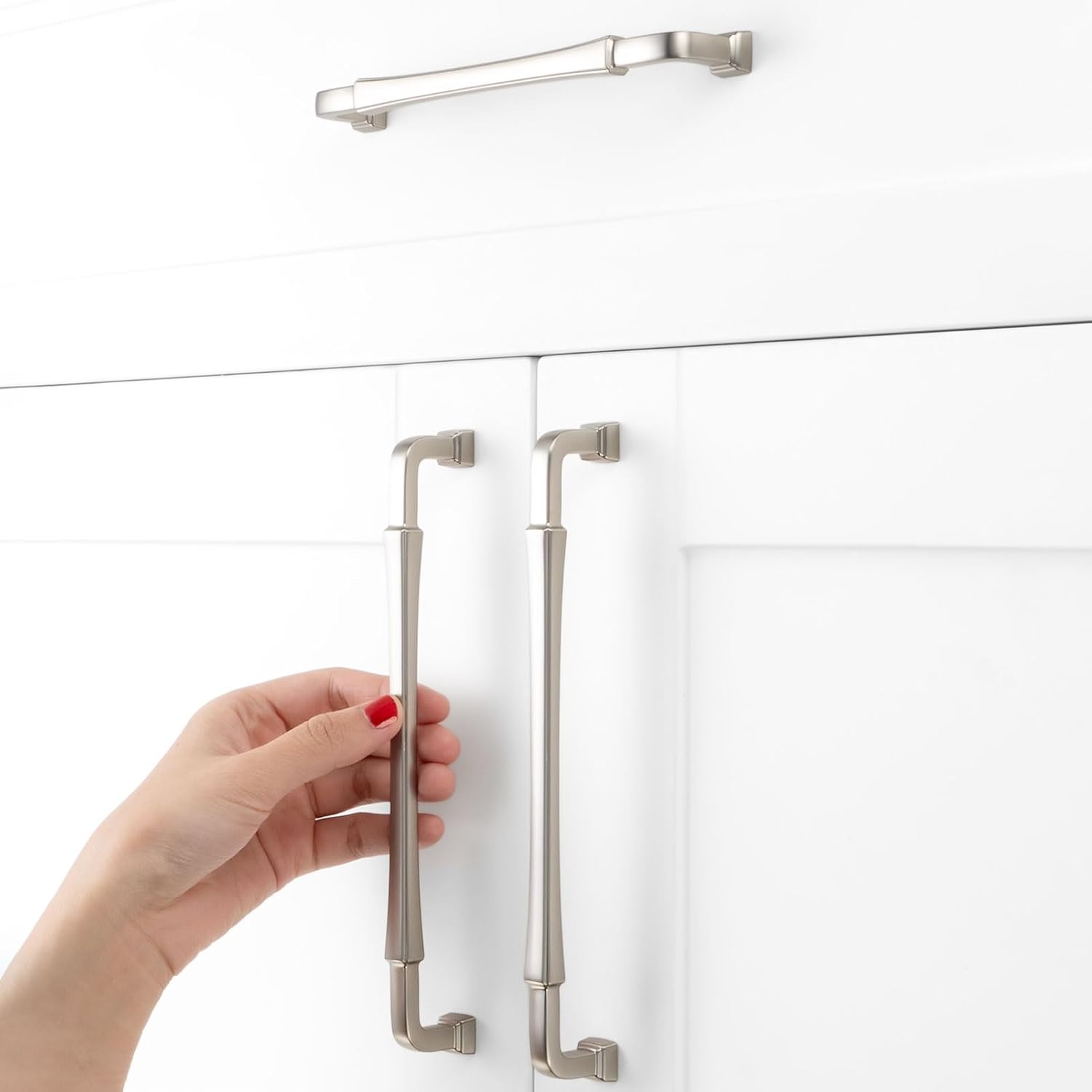 5 Pack 7-1/2 Inch Brushed Nickel Cabinet Pulls Satin Nickel Cabinet Handles Nickel Drawer Pulls 3175 Cabinet Hardware for Kitchen Cabinets Drawers Bedroom Dresser Bathroom Vanity