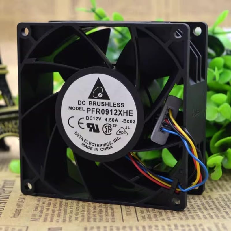 NEW Cooler Fan for Delta PFR0912XHE 9CM 9238 12𝖵 4.5A Violent High Air Volume Server Boosters Cooling Fan 92x92x38mm