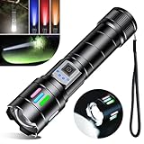 Rechargeable Flashlights High Lumens, Super Bright Flashlight Rechargeable with 5 Modes, Long Distance 4200ft, Zoomable, Waterproof, Powerful...