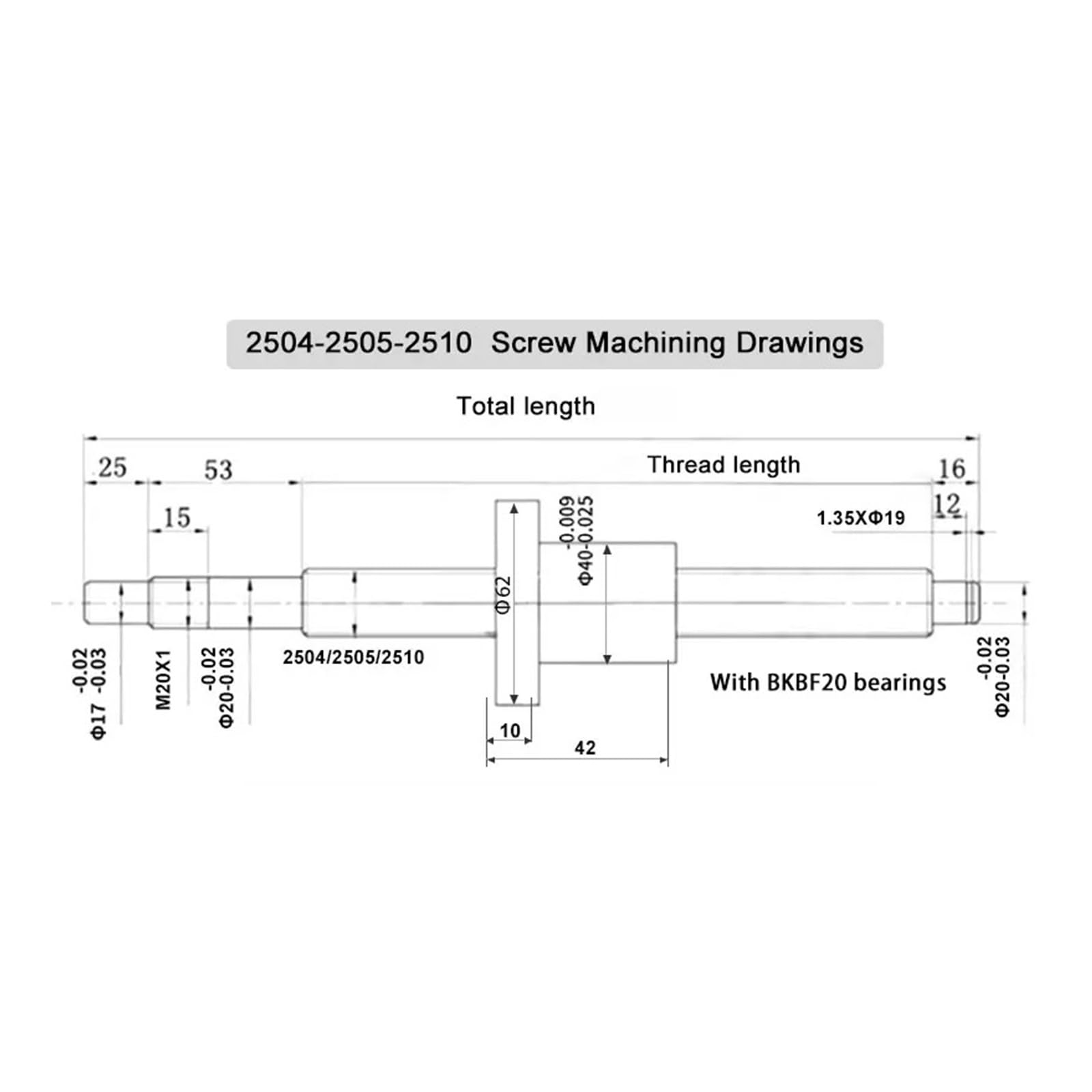 Metal Ball Screw nut end Processing Left Hand Ball Screw SFU2510 200mm-1000mm Ball Screw Kits and HM20-86 C5+BF20 End Support Kits Use for Engraving Machine Accessorie(500mm)