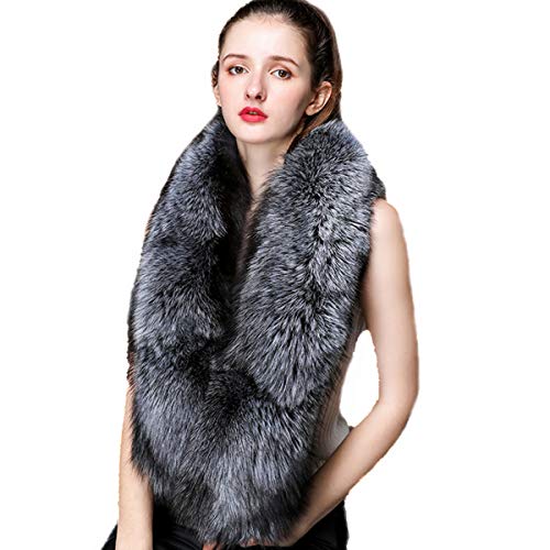 Scarf Women's Genuine Whole Fox Hair Scarf Neck Warmer Winter Neckerchief Wedding Party