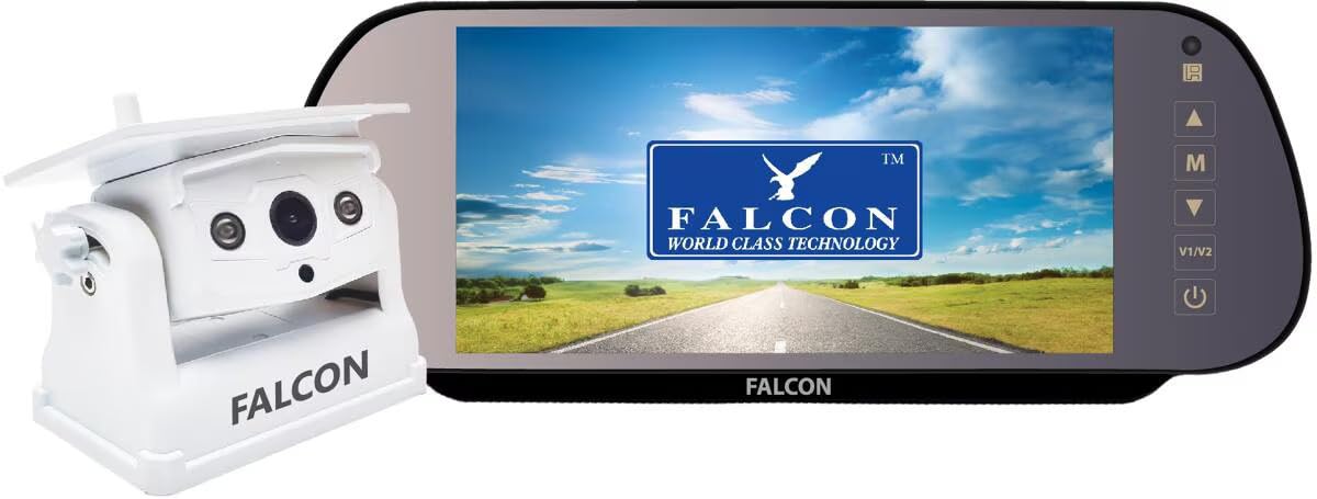 Falcon HD Magnetic Wireless Camera System 7″ Mirror Monitor with DVR Recording Function – No Drilling Required