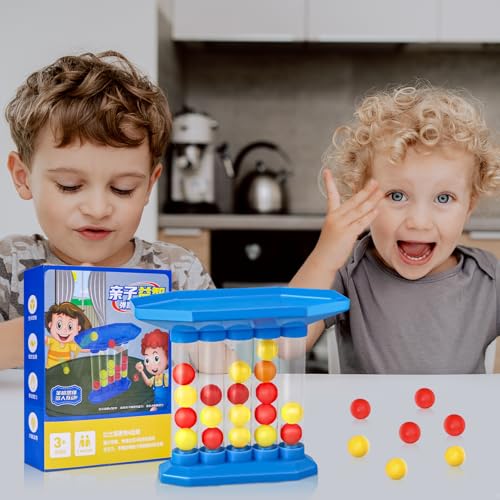 LETTERASHQP Bouncing Ball Tischspiel 4 Gewinnt Bouncing Ball Vier Gewinnt Abprallen Party Spiel Jumping Ball Tabletop Ping Pong Spielballspiel Party Spiele für Kinder Erwachsene
