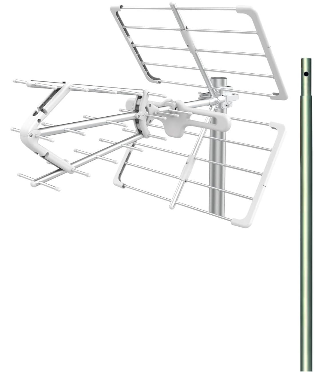 TECNOVOZ Kit Antena TV 5G 15 dB + MASTIL 1,20M