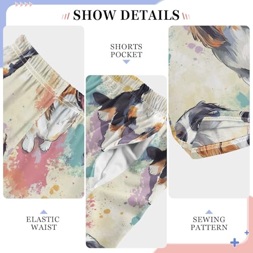 Dogs on Colored Boys Pants Boys Athletic Pants Long Pant for Boywith Pockets Wide-Leg Size 6-14Y4