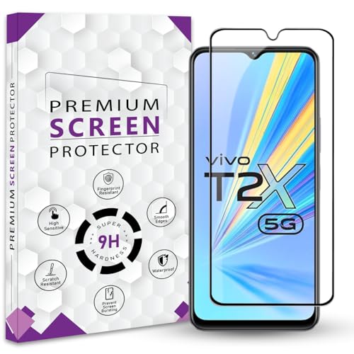 Image of Premium Tempered Glass Screen Protector Guard For Vivo T2X 5G (6.58 Inch, Pack of 1) | Edge to Edge Coverage With Easy to installation kit