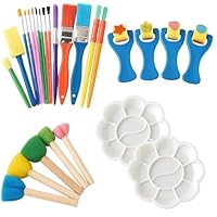 26 Stücke Schwamm Malerei Pinsel Set, Malschwamm Kinders, Pinselset Kinder, Wasserfarben Kinder Ab 2, Früherziehung Lernen Zeichnung Werkzeuge Art Draw Tools Für DIY Kunsthandwerk