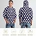Novastar Hoodies for Men Women - Fashion Comfort Loose Fit Navy Purple Polka Dot Print Pullover Hooded Sweatshirt