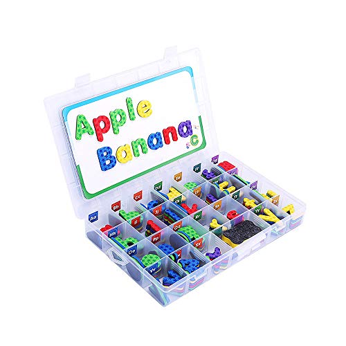Takefuns Lettere e Numeri magnetici per educare i Bambini educativi per i più Piccoli Giocattoli per l'apprendimento in età prescolare Alfabeto magneti da Frigorifero (156 Lettere Colorate)