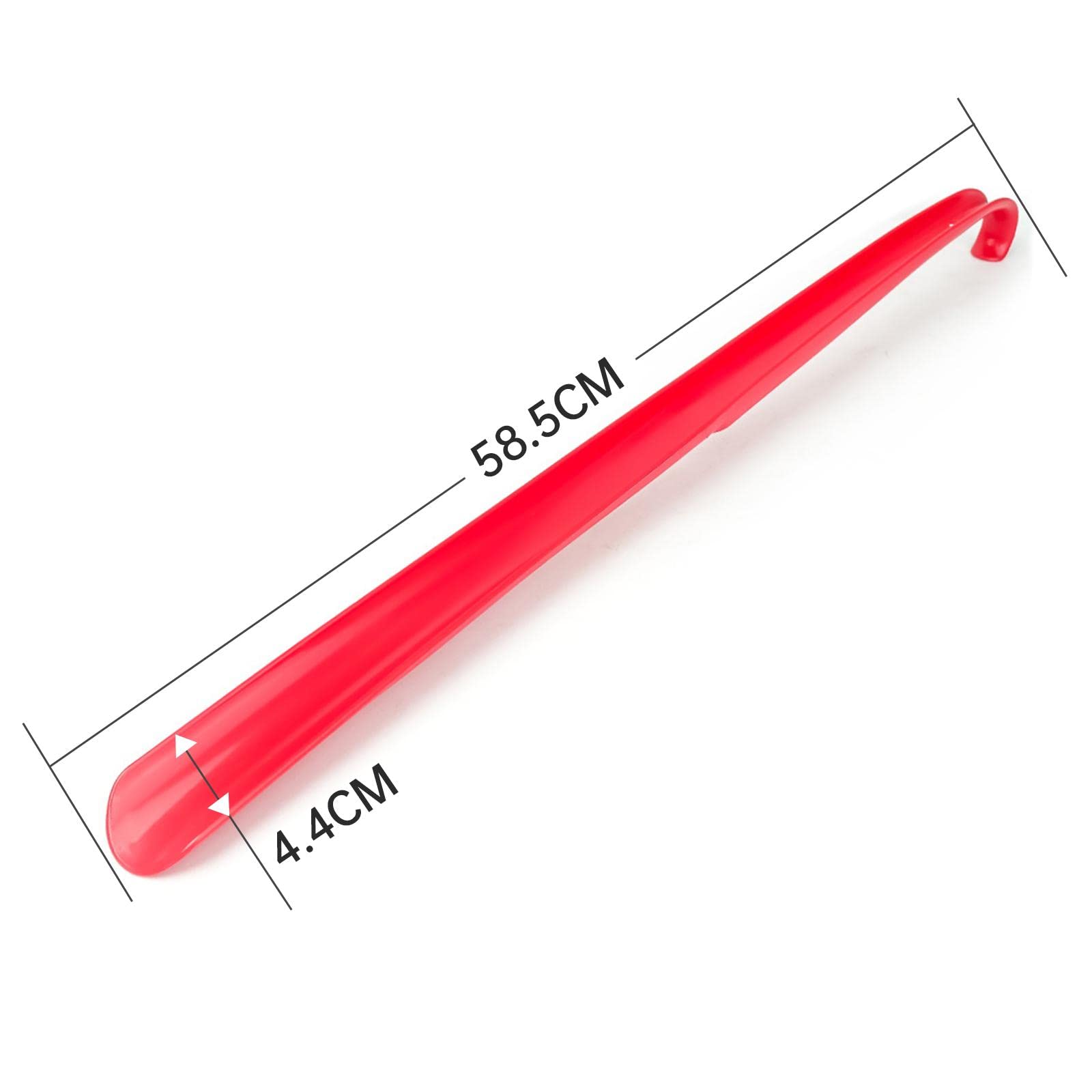 Oshhni Chaussepied à Manche, 58,5 Cm, Chaussepied Portable, Aide à L'enfilage, Lèvechaussures pour Femmes âgées, Rouge
