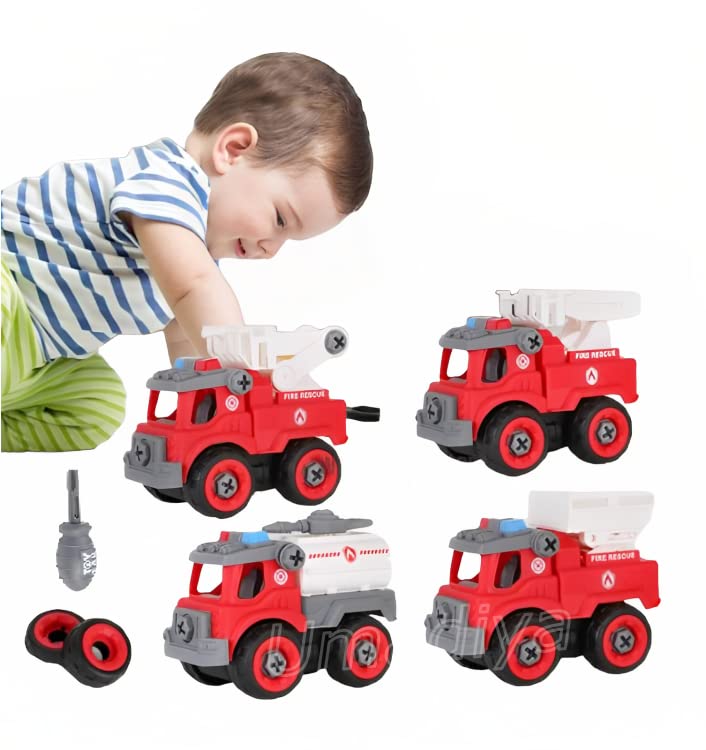 Umadiya Branded DIY FIRE Rescue Vehicle Set Toy 4 Pack Cars with 1 Screwdriver Tools, Kids STEM Toys Including 4 Different Vehicles Cars for Toddlers Age 3-8 Year Old (Multicolor) (B0BPY28KW3) Amazon Price History, Amazon Price Tracker