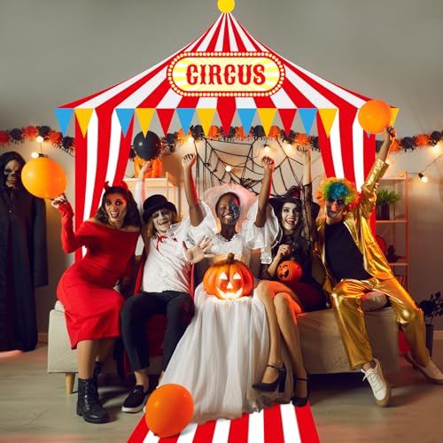 Image of Fanfanwin 4 Pcs Circus Tent Decorations Carnival Halloween Party, Stylish
