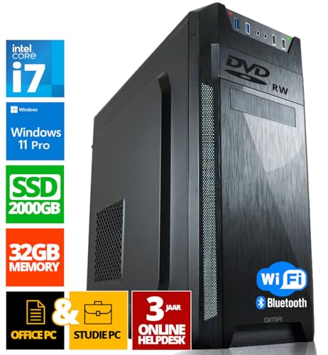Ultra Intel i7 PC - Schneller Rechner + Computer für Büro & Home Office mit 32GB DDR3 RAM/Arbeitsspeicher - 2TB SSD - DVD+RW - USB3.0 - WiFi 600 und Bluetooth 5 - Win 11 Pro – Bild 3