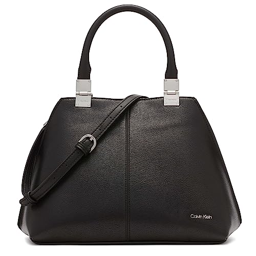 Image of Calvin Klein Women's Granite Geometric Satchel - 2 in 1, Vegan Leather, 2 Pockets
