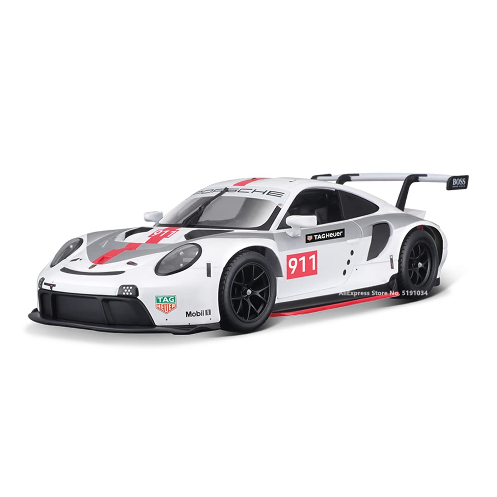 HYSXM for Porsche 911 RSR GT 1:24 Simulation Diecast Alloy Car Model Decoration Collection Gift Toy Diecast Scale Model