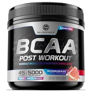 Muscle Recovery Drink Powder with BCAA, L-Glutamine & Amino Acids – Best Muscle Recovery Supplements for Post Workout – Sugar Free, Branched Chain Amino Acid Supplement for Women & Men – 45 Servings
