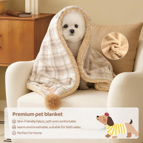 Couverture pour chat Jiupety SMblanket plaid kaki haut de gamme taille L - 7