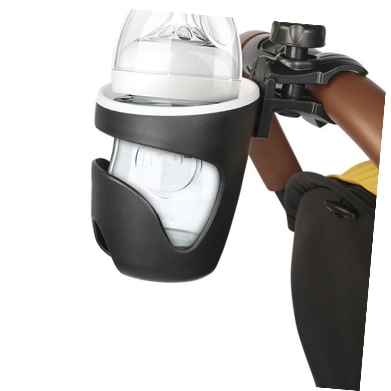 YARNOW 2 Pezzi Portabottiglie per Passeggini Nero Organizzatore per Bottigli Tazze Accessorio per Carrozzine Facile Trasportare