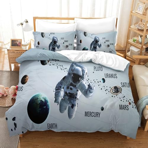 Parure de couette astronaute 3D art style de qualité supérieure 135x200 cm - 2