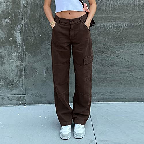 Women High Waist Denim Pants Baggy Straight Wide Leg Boyfriend Vintage Relaxed Fit Cargo Jeans Streetwear Pockets2