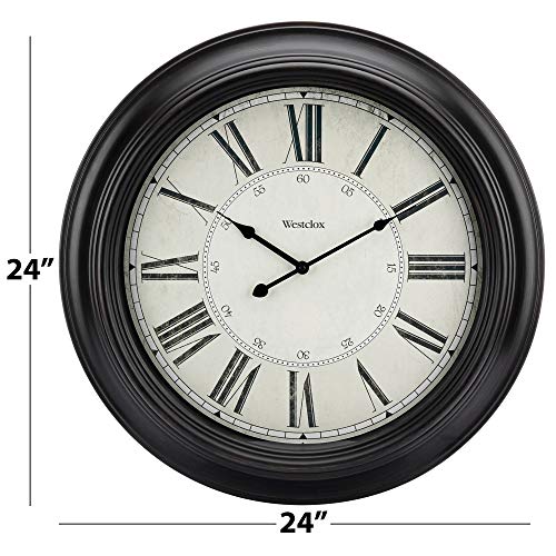 Image of Westclox 32213VBK 24 inch Traditional Wall Clock Battery-Operated Clock for Living Room, Bedroom, Office | Ideal Housewarming Gift