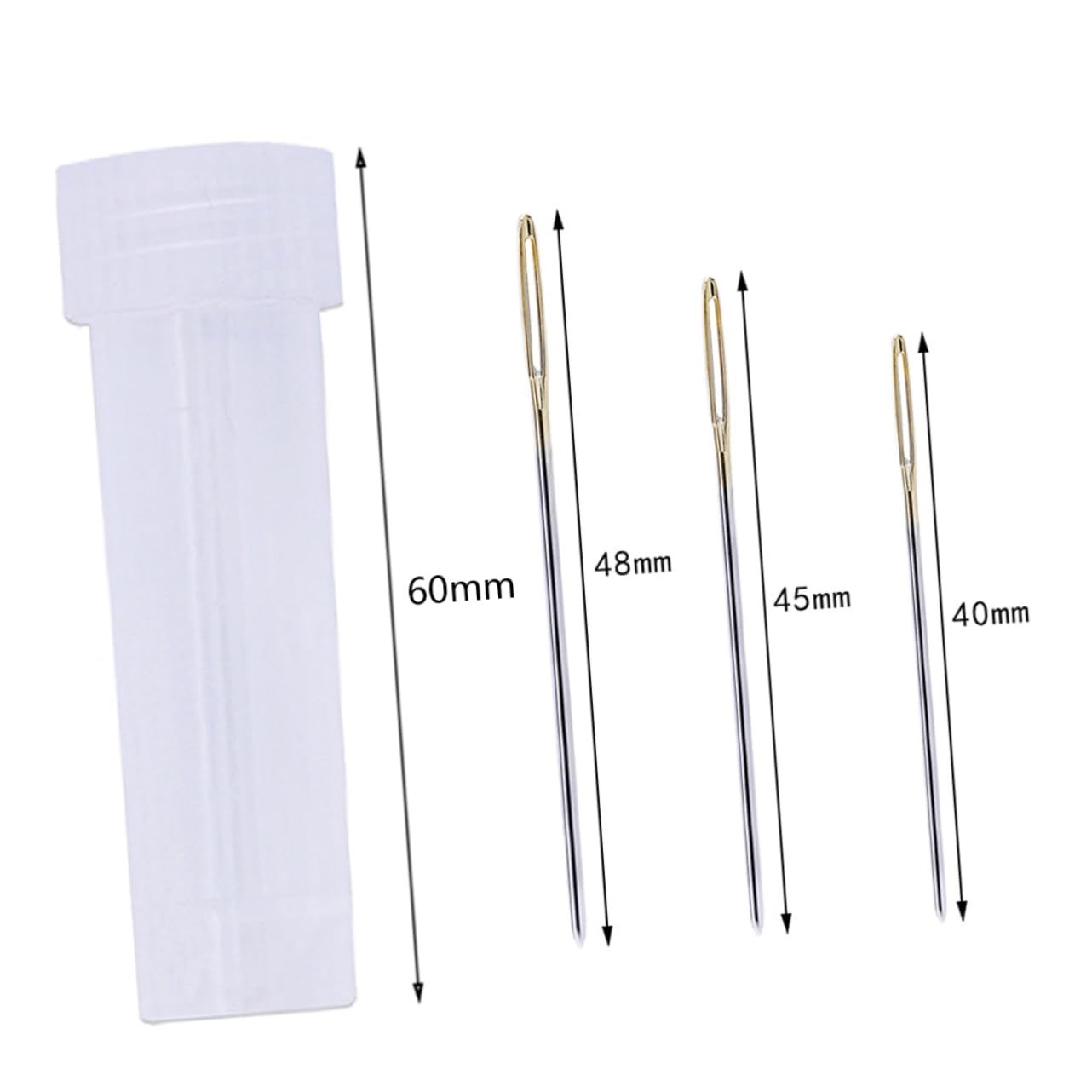 SEWACC Stitching Needle Kit 7 Pcs Large-Eye Needles for Upholstery Embroidery Knitting with Storage Bottle