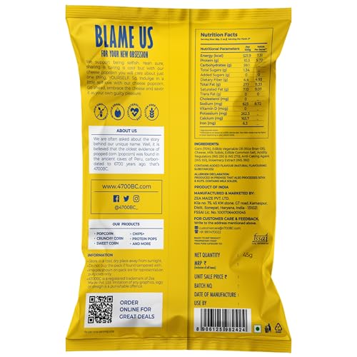 Image of 4700BC Cheese Popcorn, Jumbo Pack, 45g