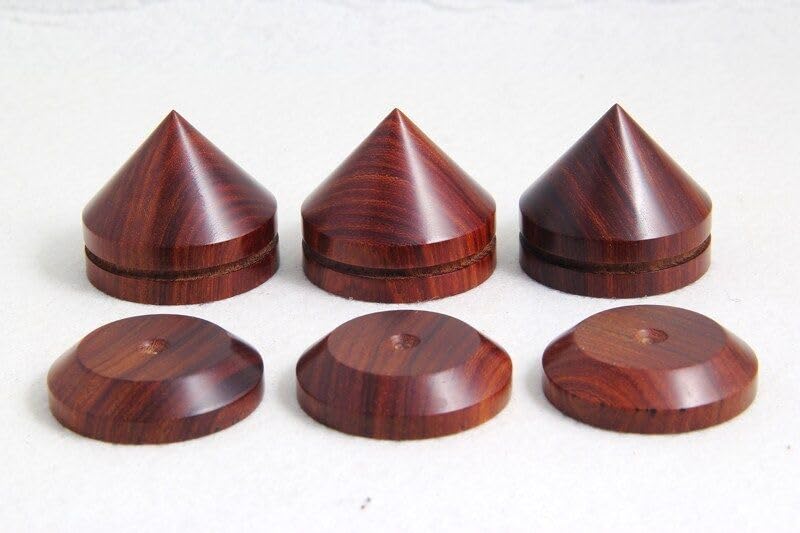Generic 4X 33mm Rosewood Wooden Speaker Spike Speaker Isolation Cone Stand Foot Base Pad