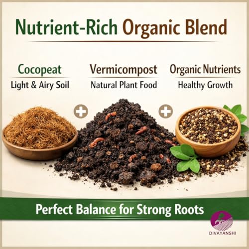 Image of Divayanshi Premium Potting Soil Mix for Plants & Gardening | Ready-to-Use Nutrient-Rich Soil for Indoor & Outdoor Pots | Ideal for Flowers, Vegetables & Home Garden-15kg