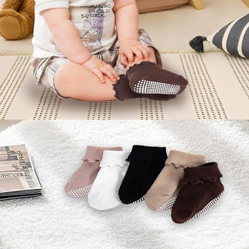Ruffle Socks for Girls,Baby Girl Sock Grip Pilates Socks Toddler Sock Non Slip Ballet for Girls with Grips Low Cut4