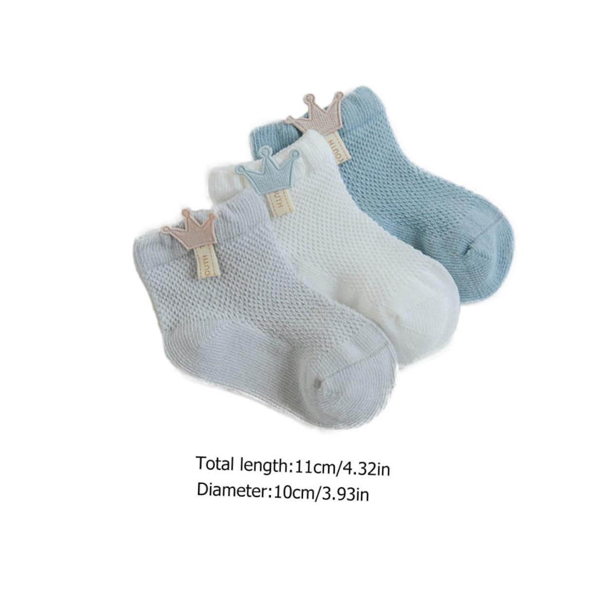TOGEVAL Baby Short Socks Set 6 Pairs Cotton Socks for Boys and Girls Antiskid Comfortable Breathable Design