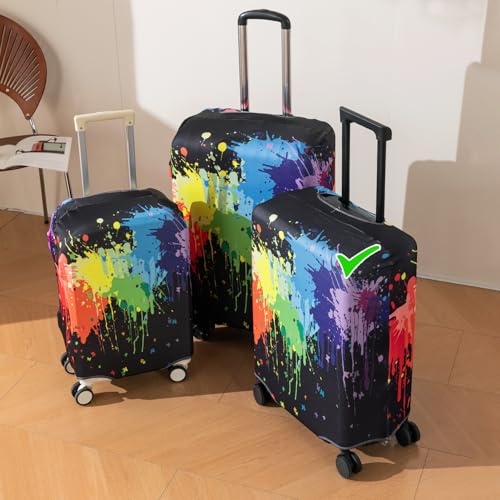 Image of HOKIPO Suitcase Covers for Trolley Suitcase, 220gsm Durable and Washable, Medium (21-22inch) - Color Drip (AR-6344-D5)