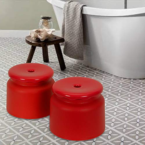 Image of All Time Plastics Frosty Bathroom Stool, Red, 2 Pcs Set