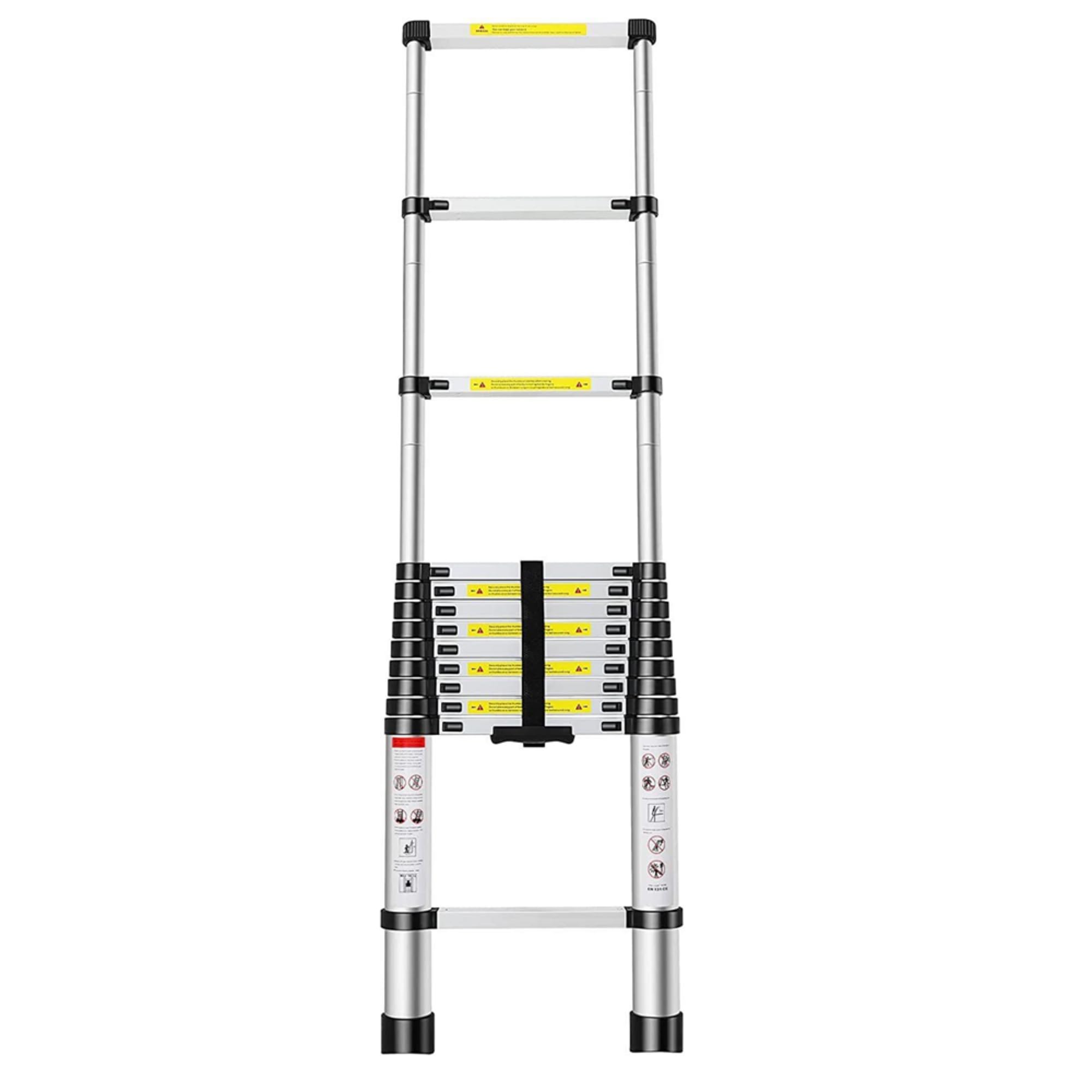 Teleskopleiter Ausziehbar aus Aluminium – 5,8m / 580cm Klappbare Anlegeleiter, rutschfeste Teleskop Leiter, Belastbar & Platzsparend, Höhenverstellbare Leiter für Haushalt & Baustelle 150kg
