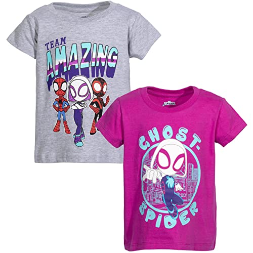 Marvel Spidey and His Amazing Friends Girls 2 Pack T-Shirts Toddler to Little Kid