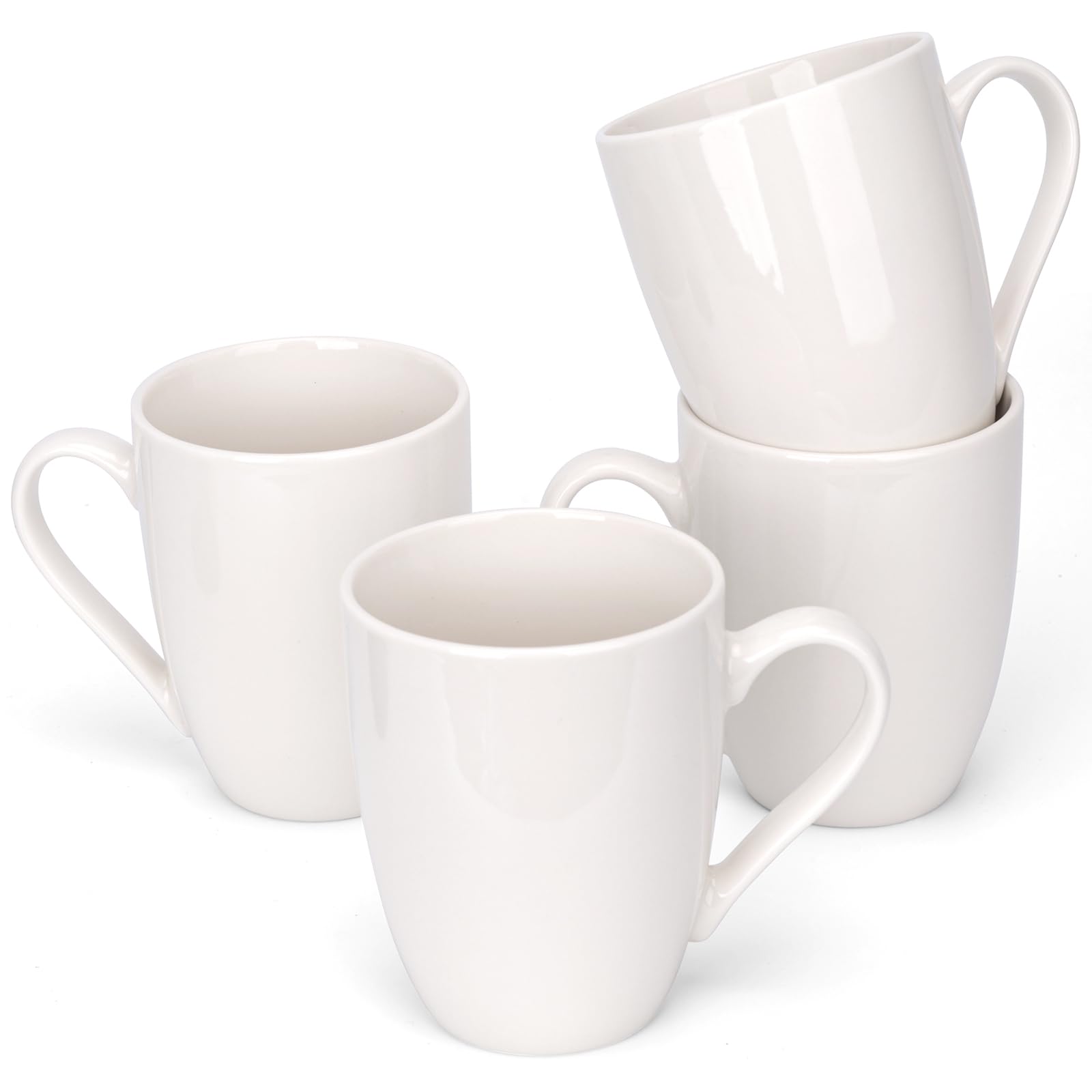 xihihiaa 4 Pack Ceramic Coffee Mugs Set 12 OZ Porcelain Coffee Cups with Handle Hot Tea Americano Mocha