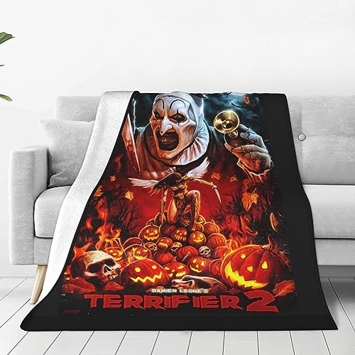 Terrifier 2 Kids Adults Ultra-Soft Micro Fleece Blanket Throw All Season Fuzzy Lightweight Throw Blankets for Office Company Home Couch Bed Sofa 50