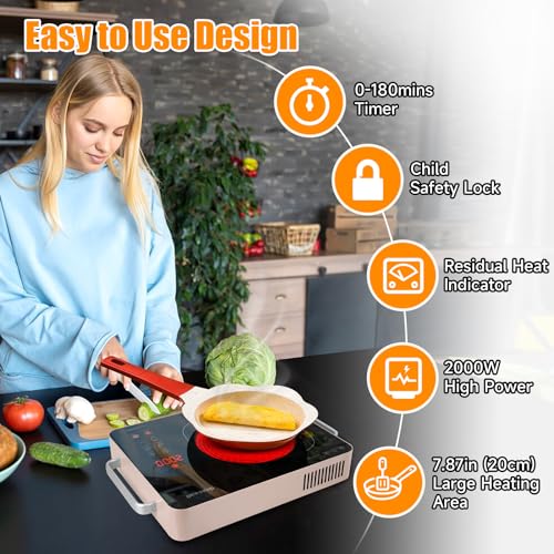 2000W Electric Hot Plate Single Burner, Portable Stove Top Burner 110V Kitchen Stove Countertop Burner for Cooking Outdoor Indoor (Korean BBQ Plate Included) - Image 6