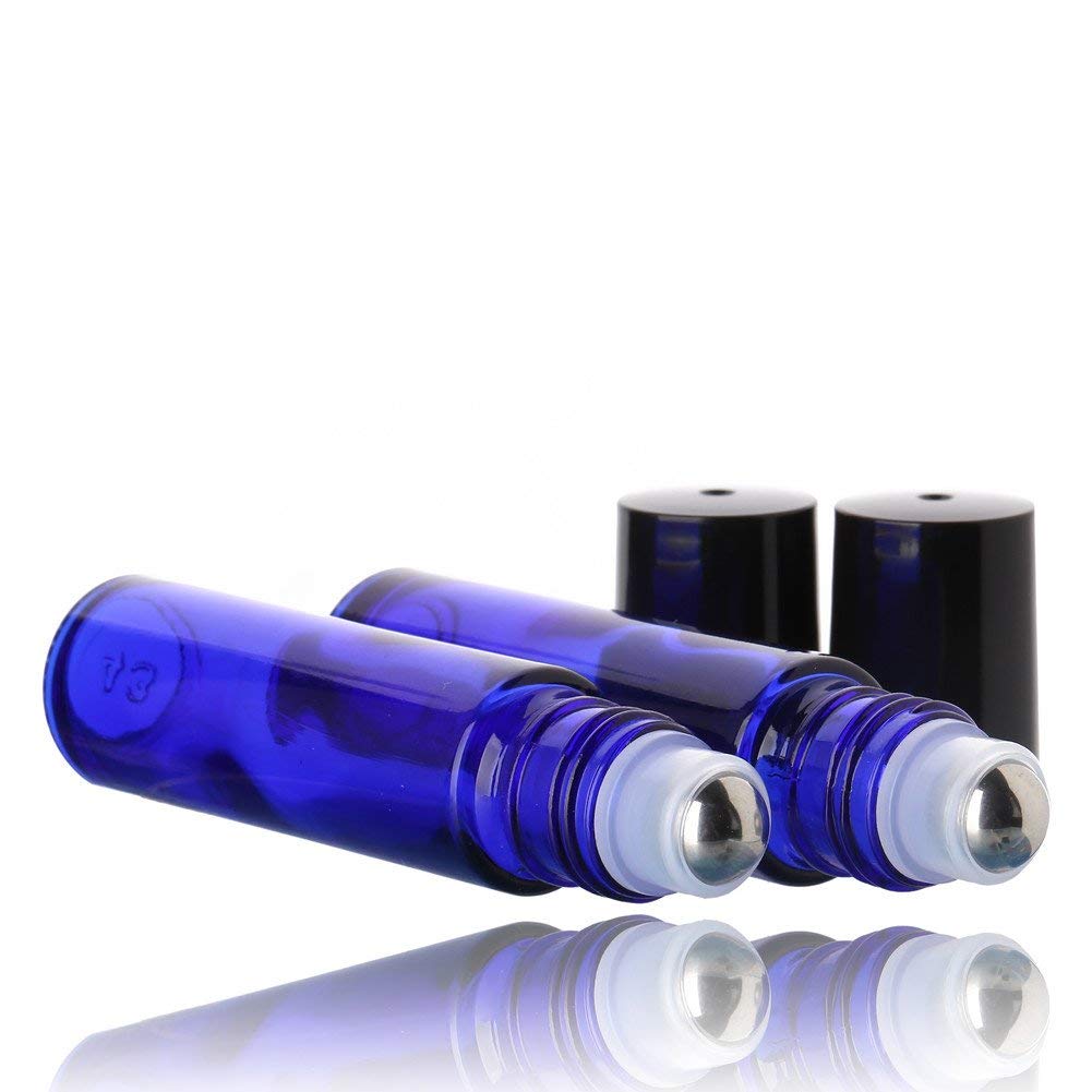 (SET OF 24) 10 ML COBALT BLUE ROLLON EMPTY REFILLABLE PERFUME BOTTLE FOR ESSENTIAL OILS,BLENDS,DIY COSMETICS WITH METAL ROLLER-image-14