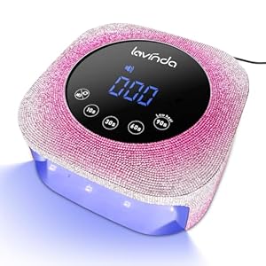 Lavinda UV Nail Lamp, 54W UV Light for Gel Nails with Rhinestones, Plug-in UV LED Nail Lamp Nail Light Fast Curing Lamp Nail Dryer for Gel Polish, Nail Supplies for Salon Home Use, Gradient Purple