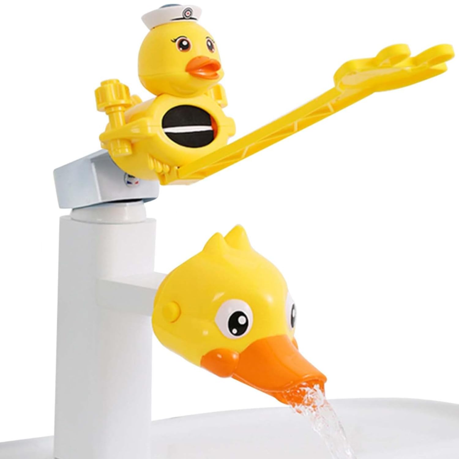 Extension de Robinet pour Enfants,Lot de 2 Prolongateurs de Robinet en Forme de Petit Canard Jaune, Rallonge de Lavabo pour Salle de Bain, Accessoire pour Faciliter Lavage des Mains des Tout-Petits