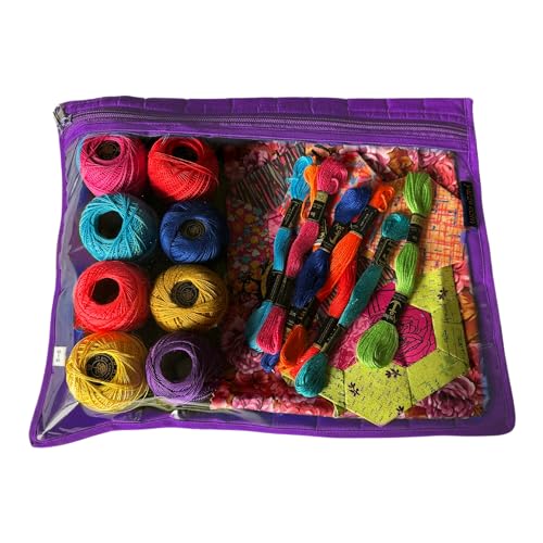 Image of Yazzii Travel Pouch - Portable and Multifuctional for Sewing Accessories, Crafting, Beading, & More - Purple