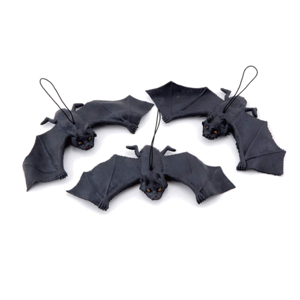 JIAWWAN Halloween Fledermaus Deko - 12 Stück Gummi Fledermäuse In 4 Größen, 3D Hängend