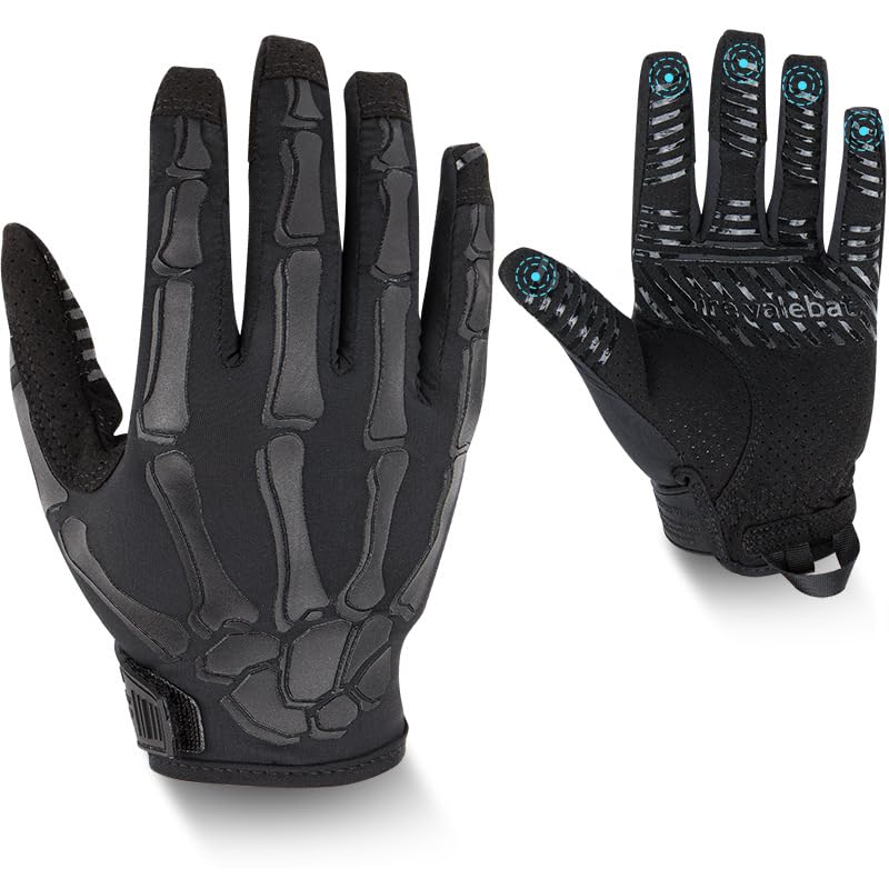 faralite Unisex Breathable Work Gloves - Lightweight, Non-Slip, Durable, Touchscreen Fingertips, Comfort Fit for Multi-Scenario Use (Skull Stripe Design)