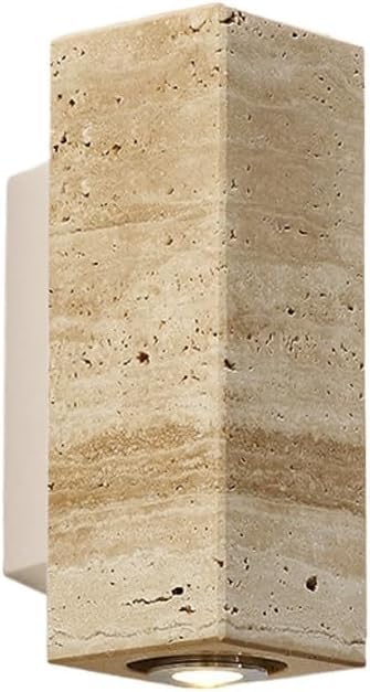 Applique en travertin jaune naturel cylindre 16cm et hauteur 23cm pour salon et chevet