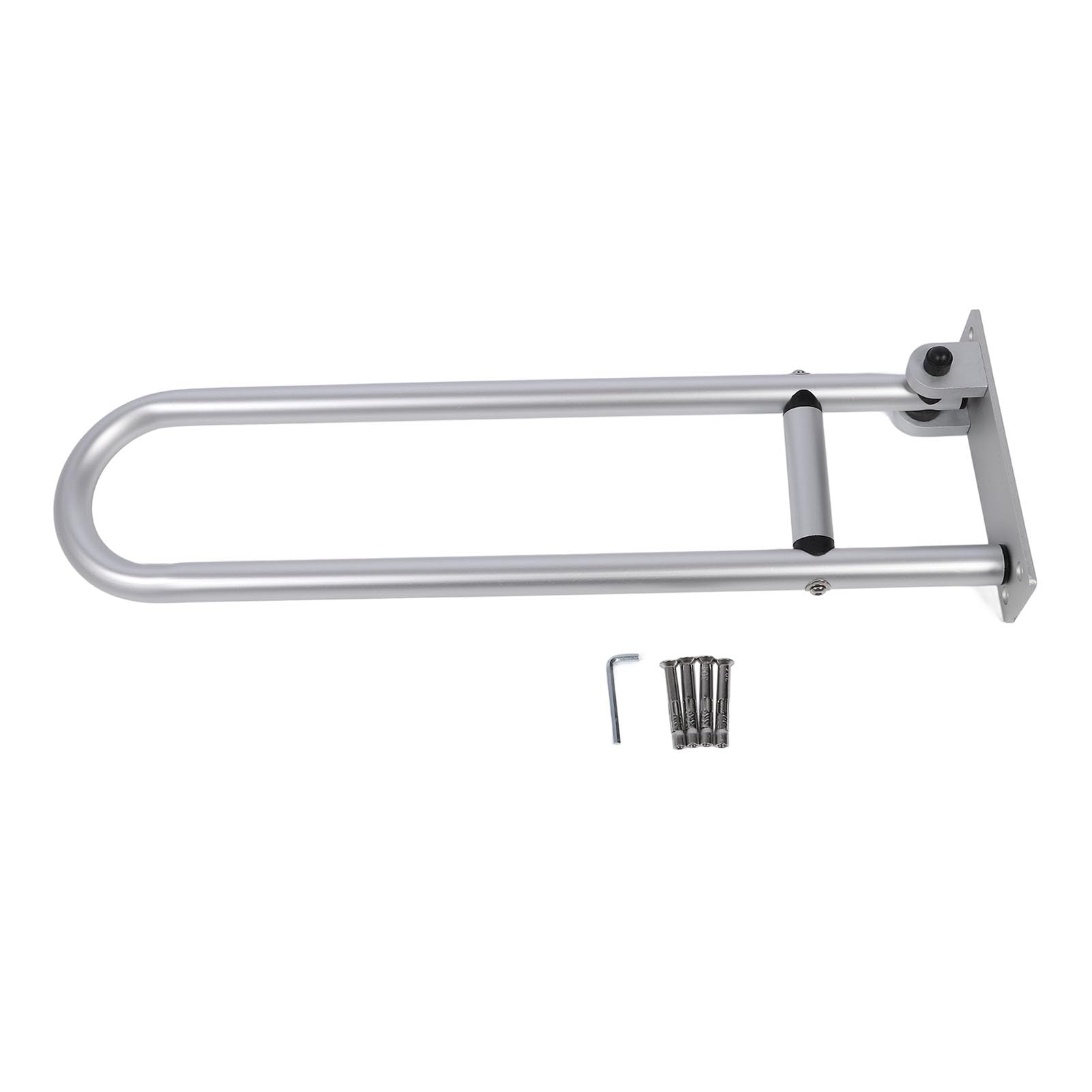 Podnoszony uchwyt do WC, 59,9 cm (23,8 cala), balustrada bezpieczeństwa WC, stop aluminium, regulowana, antypoślizgowa poręcz do WC, uchwyty do łazienki, kuchni, z